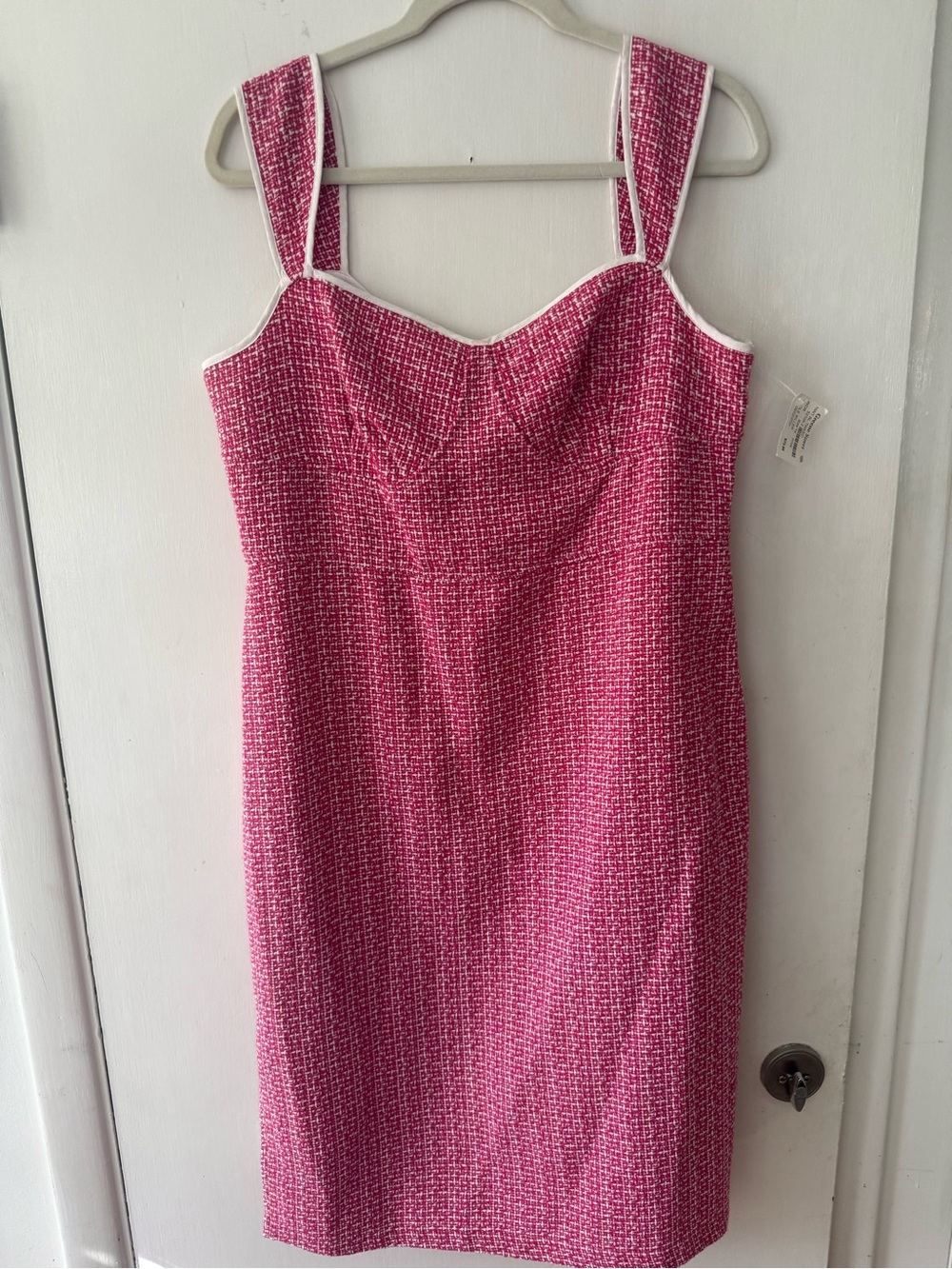 Nicole Miller Pink and White Tweed Dress